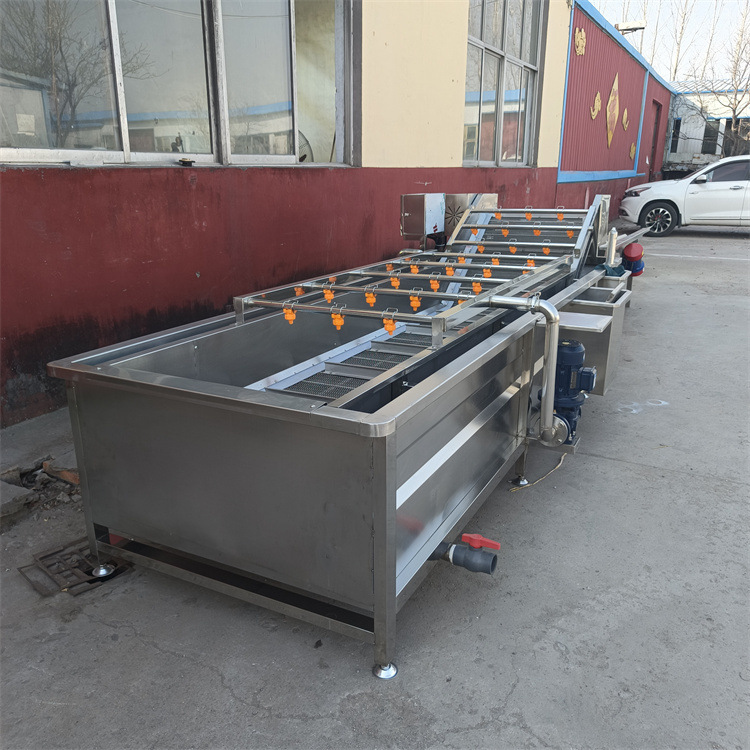 马齿笕翻浪清洗 桑葚气泡清洗机 连续式松茸漂烫冷却线 义康机械