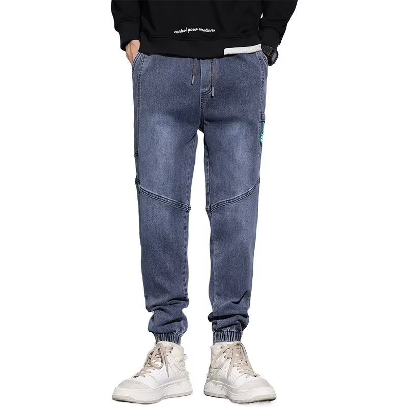 Los nuevos jeans de marca de moda 2024 para hombres, la tendencia coreana más el tamaño gordo, los hermosos pantalones de todo fósforo para estudiantes de primavera y otoño