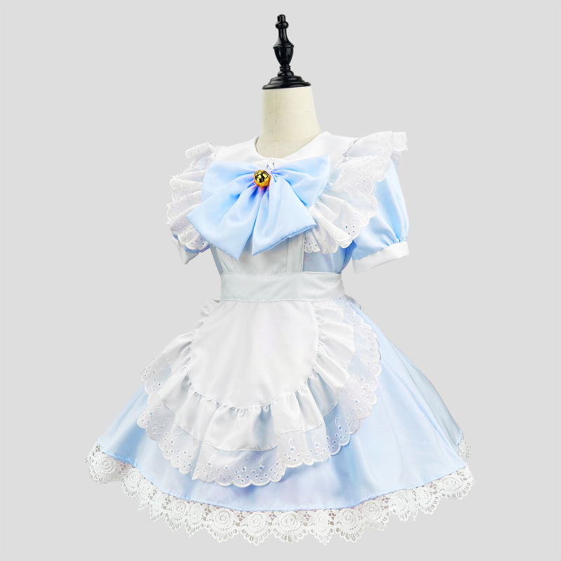 日本のかわいいロリータのウサギの女のコスプレの黒い白い女中のメイドの服のlolitaのワンピース|undefined