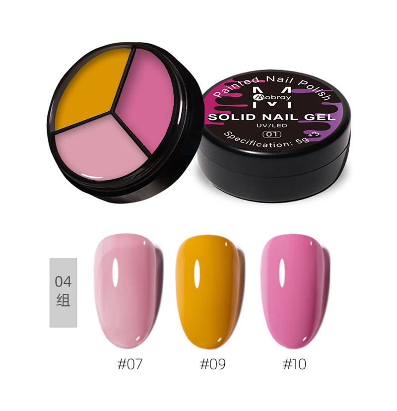 Internet celebridad nueva manicura de tres colores sólido esmalte de uñas gel relleno japonés crema de leche sólida color sólido lentejuelas esmalte de uñas gel