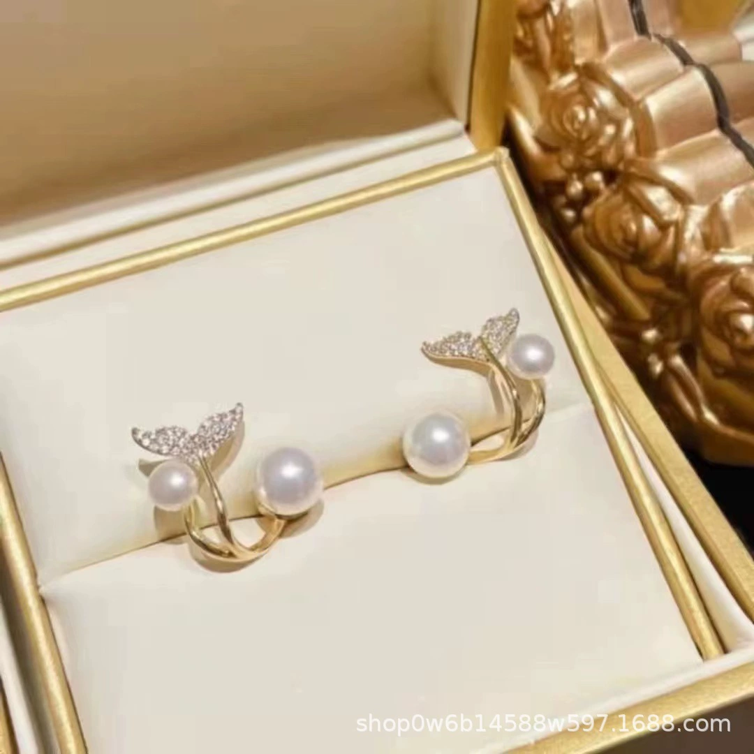 Серебряная игла, дизайнерские универсальные серьги из жемчуга, серебро 925 пробы, тренд сезона, простой и элегантный дизайн