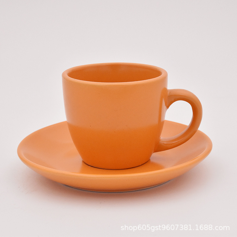 Tazas y platos de cerámica Stoneware Retro Coffee Cup Set Ceramic Rugged Creative Cup Plate Set de esmalte de color individual image 4