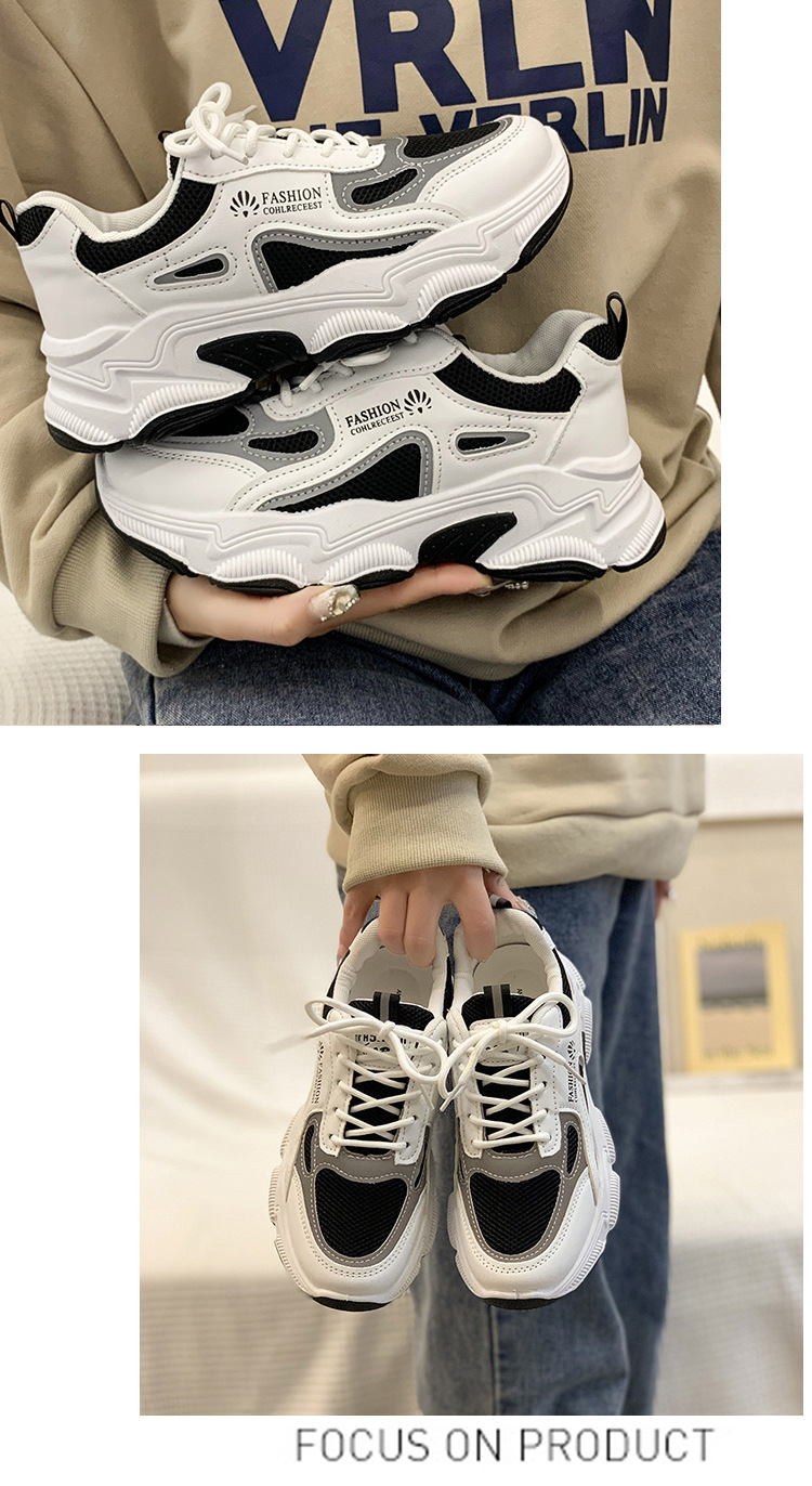 Damen Sneaker Mit Dicker Sohle Trendige Freizeitschuhe Herbst Winter_voghion.com