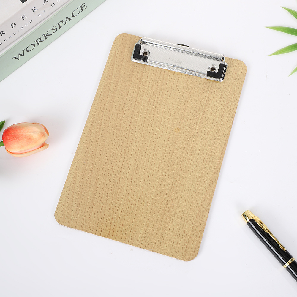 Clip de tablero de madera A4 Clip de tablero de almohadilla de escritura Clip de menú A5 32K Carpeta de almohadilla gruesa Clip de mariposa de escritura al por mayor