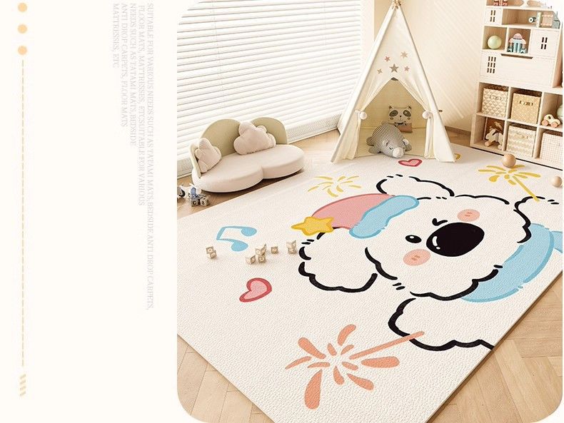 Living Room Carpet, Cute Children's Room Reading Area, Wipeable, Washable, Anti-Slip Floor Mat, Bedroom Floor Mat, One-Touch Clean Floor Mat