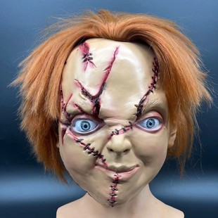 Ghost doll soul movie props Chihuahua latex mask Halloween party Super horror zombie mask