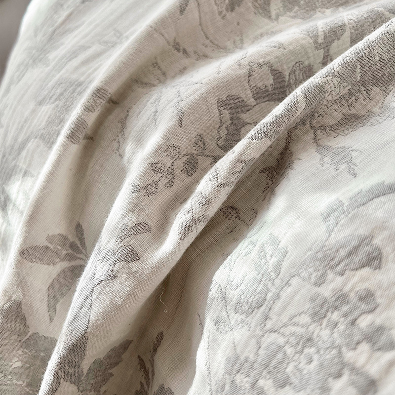 algodón lavado con agua algodón 60s cuatro piezas simple jacquard superior súper suave gaza de cama de tres piezas colcha de cama