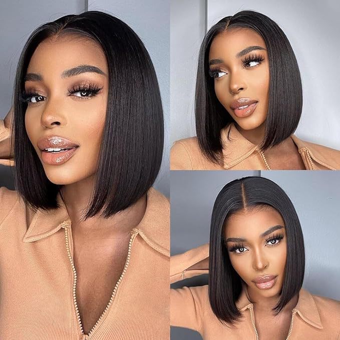 Amazon Bob Wig Women's Short Hair Mid-wave Wave Hair Type Wig Set Women's Clavicle Hair Natural Girl's Full Head