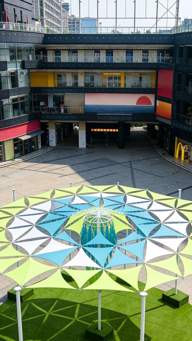 Customized canopy with company logo for plaza, street, tourist attraction decoration, rainproof sunshade fabric, outdoor terrace sunshade sail