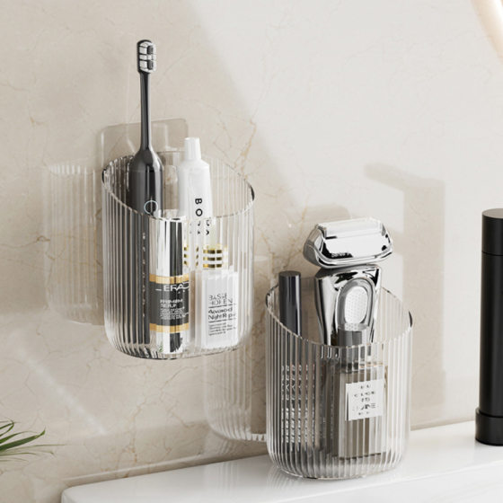 Toilet Shelf Wall-mounted Toilet Washstand Wall-mounted Toilet Cosmetics Hole-free Storage Box Toothbrush