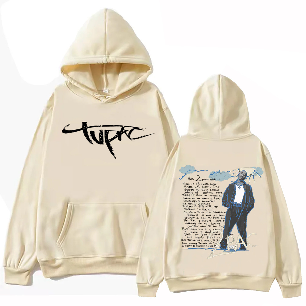 Tupac Shakur 2pac Hoodie Harajuku Hip Hop Pullover Tops Swe