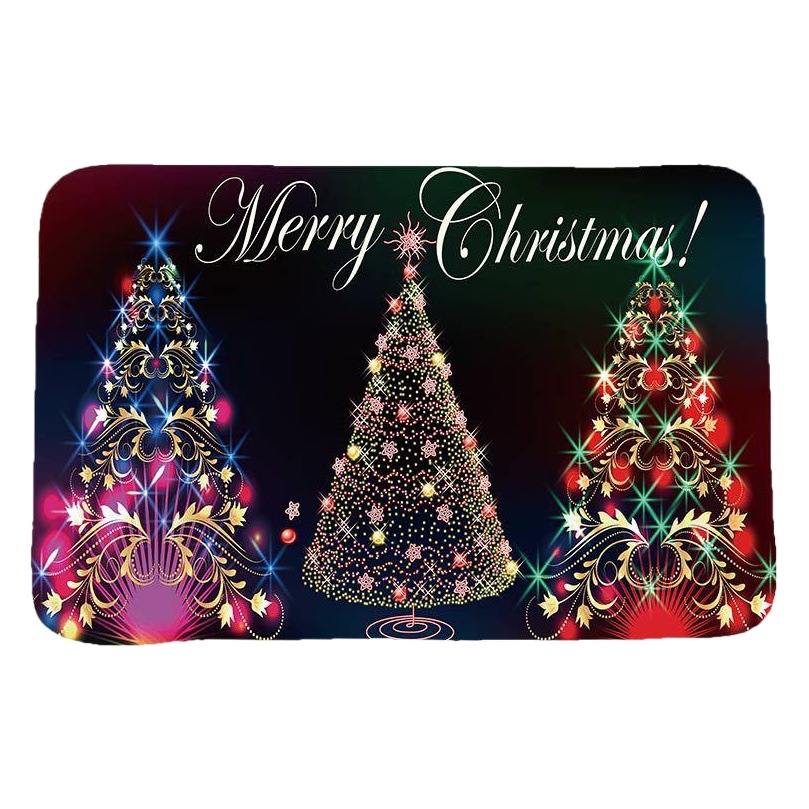 Amazon AliExpress fábrica de franela de Navidad alfombra de piso absorbente estera de la puerta estera antideslizante alfombra de baño sala de estar pequeña alfombra