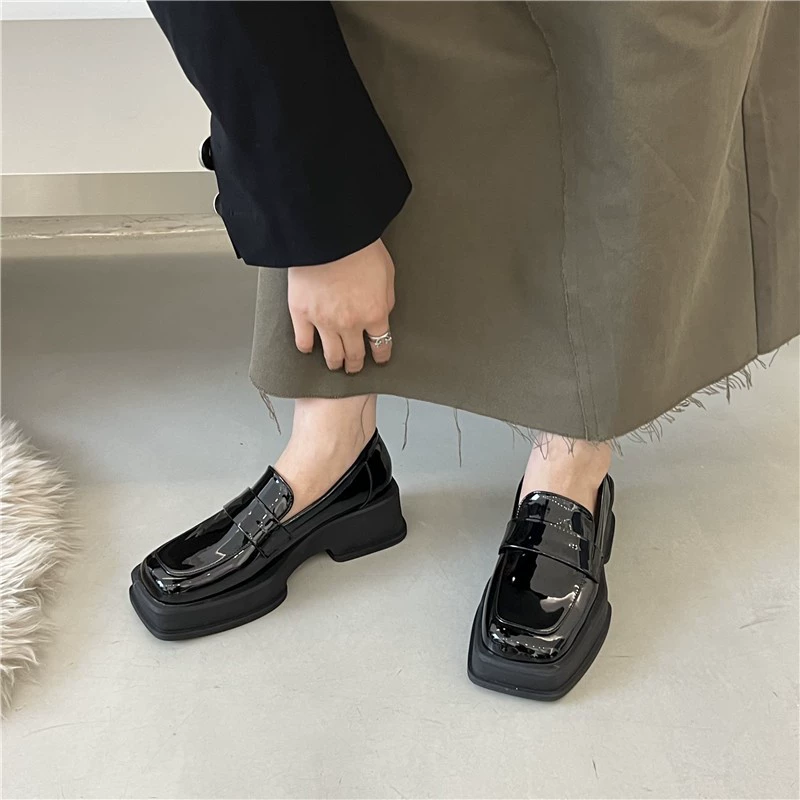 Demi-season winter footwear English style for leather shoes platform, British style, 2024 years