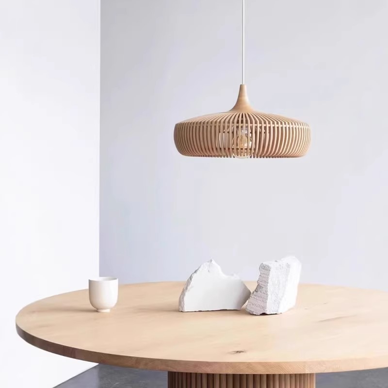 Lámpara de madera nórdica cafeteria de viento silencioso estilo retro creativo japonés dormitorio residencial lámparas de restaurante de madera