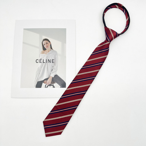 Fashion striped jk tie women's shirt accessories college style dk men's knot-free casual Japanese school uniform student trendy style