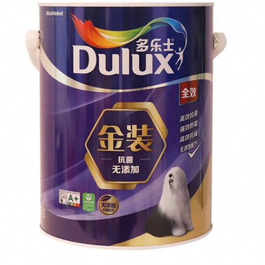 多乐士金装全效抗菌无添加墙面漆5L内墙乳胶漆水性抗菌防水防霉