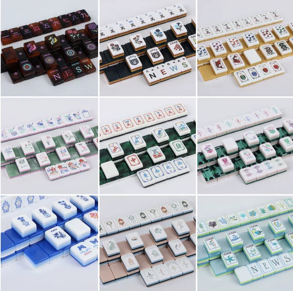 In-stock American Mahjong Collection: Assorted Color Block Hand-Crafted Acrylic Mahjong Tiles for American-style Leisure and Entertainment