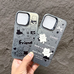 Black Silver Phone Case for iPhone 16 Laser Card Air Case Apple 15Promax Soft Protective Case