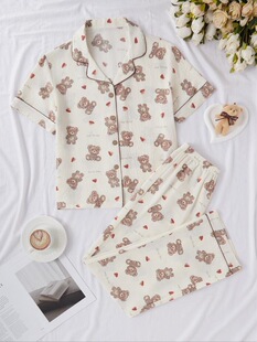 J 24531 Sweet College Style Pajamas �WԺ�L˯�� �羳�W��