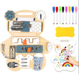 Tablero de actividades Montessori para niños pequeños: volante de coche para el aprendizaje temprano, simulación de conducción, rompecabezas para abrir cerraduras