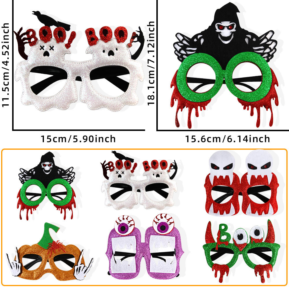 120g Weight headband, Glasses Event & Party Supplies 1 Piece Quantity Party, Festival Occasion Plastic, Felt cloth Material Halloween Festival Spider, Bat Pattern Cute Style Halloween Cute Spider Bat Plastic Felt Cloth Party Festival Headband Glasses 6