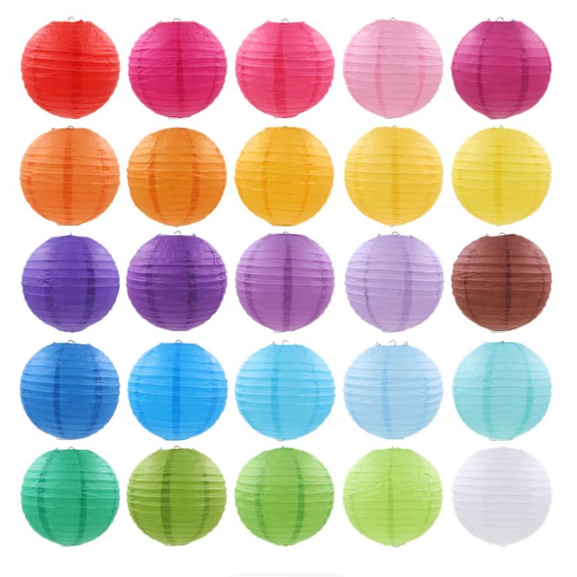 Lámparas de niños pintadas a mano DIY linternas esféricas de color sólido decoración de bodas Amazon Hot Sale image 1