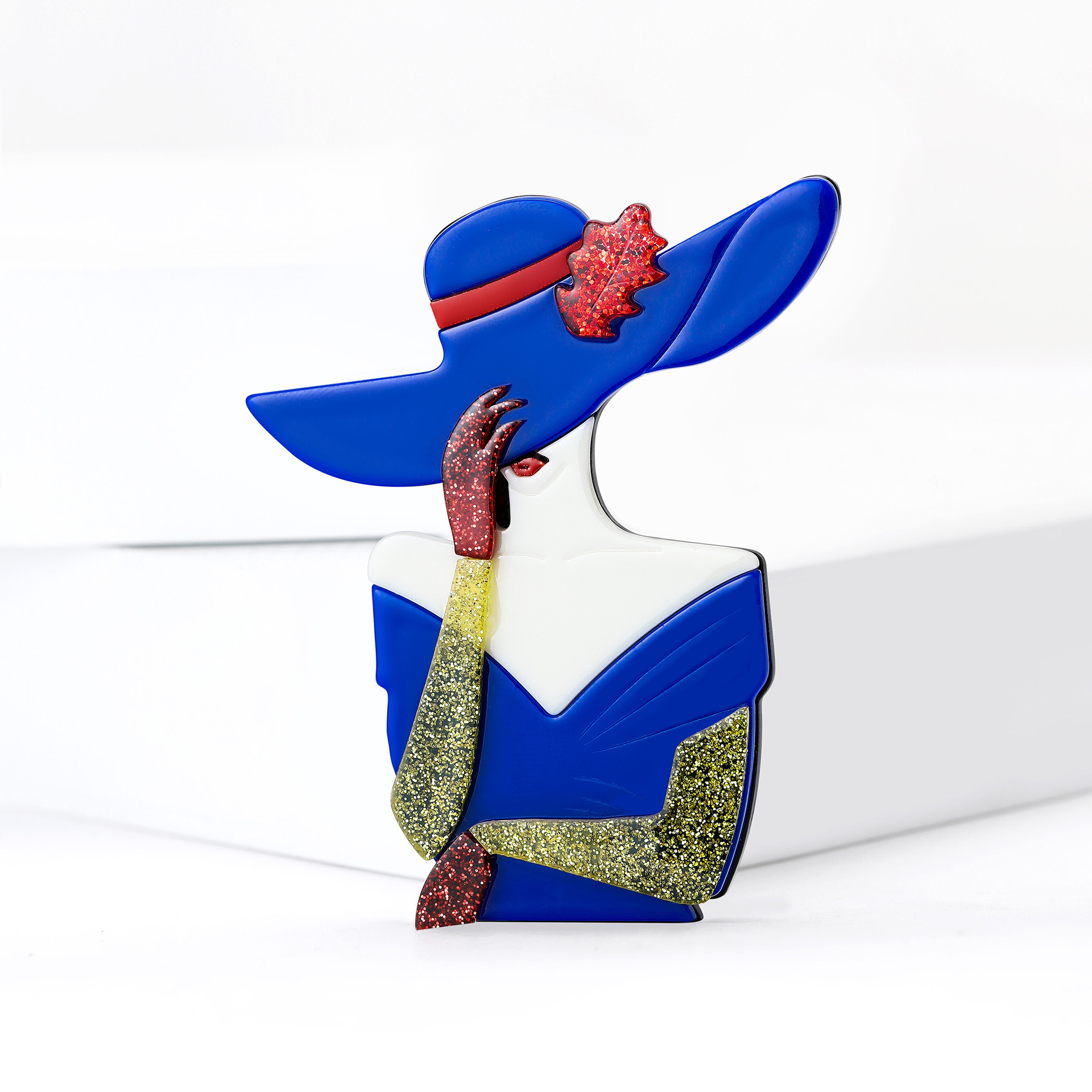 Cross-Border Hot-Selling European and American Acrylic Monroe Girl Brooch Fashion Versatile Women's Clothing Corsage Jewelry Pin