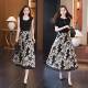 Elegant Double-sided Floral Skirt Women's 2025 New Spring and Summer High Waist Slimming A- line Skirt Hip Skirt