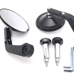 Universal Motorcycle Electric Vehicle Faucet/Handlebar Mount Die-Cast White Surface Round Foldable Rearview Mirror