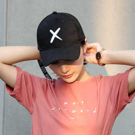 美式棒球帽女显脸小鸭舌帽男潮牌ins复古帽子加大加深硬顶宽帽檐