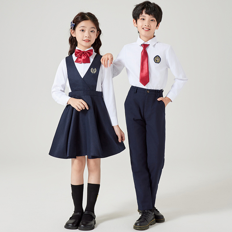 유치원 정원 의류 봄 · 가을 어린이 공연 의류 합창 초중등학교 학생 교복 수업 교복 시 암송 원피스 세트
