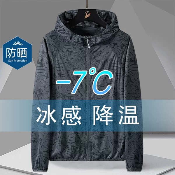 Popular Ice Silk Sun Protection Clothing for Men, Summer Uv Protection, Breathable Outdoor Fishing Camouflage Sun Protection Jacket for Men