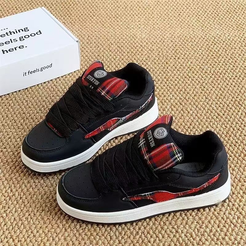 2026 nuevos zapatos de pan de pareja retro zapatos de skate a rayas escocesas de moda nacional original zapatos deportivos para hombres y mujeres