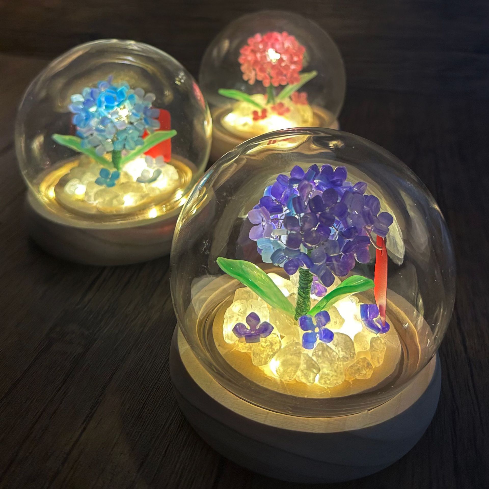 Luz nocturna de hortensias, árbol de deseos de bricolaje hecho a mano, bendición, examen de ingreso a la universidad, iluminación ambiental de cumpleaños, decoración, amigos, niñas