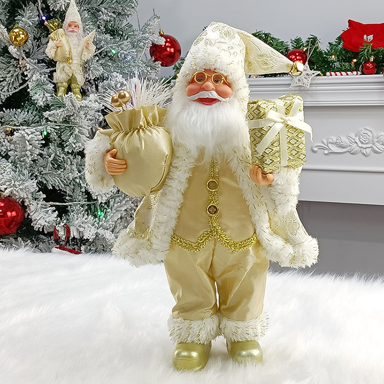 クロスボーダー新型クリスマス老人公仔家庭装飾品布芸人形置物店のショーウインドーに立っている人形|undefined