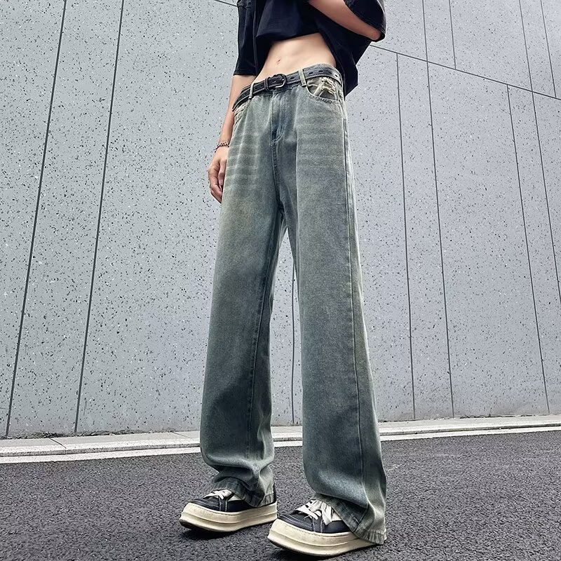 Old straight leg jeans for men in summer, thin, trendy, loose, wide legged, dad's casual long pants, trendy brand i_voghion.com