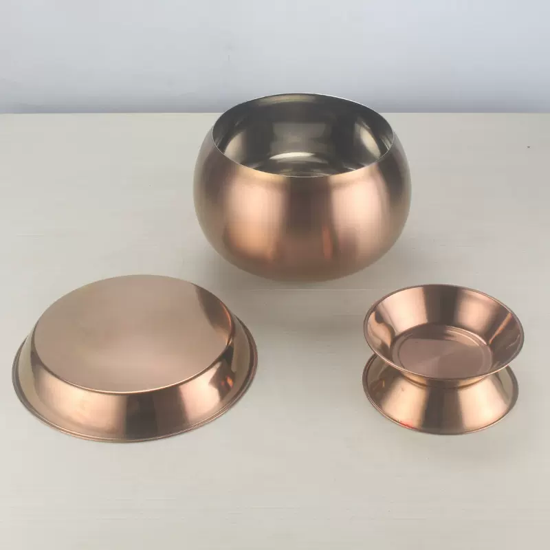 佛具用品僧侣餐具钵袋钵刷单层一体和尚化缘不锈钢钵玫瑰金佛钵碗
