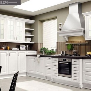 Integrated Cabinet Simple European Style Wooden Kitchen Cabinet Door Panel Nordic Kitchen Quartz Stone Countertop
