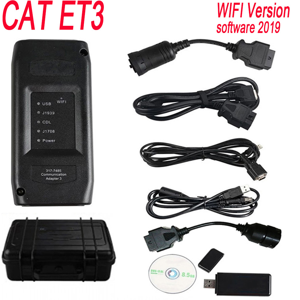 跨境  CAT ET3 WIFI/USB诊断仪器诊断工具卡特挖掘机检测仪胶箱装