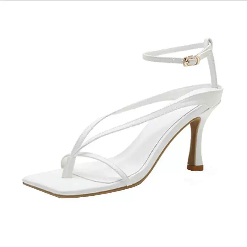 Summer white sexy sandals with a strap