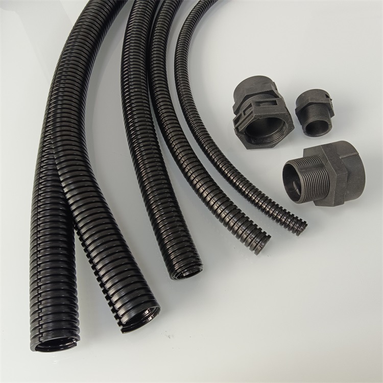 AD21.5双层开口波纹管供应 PA尼龙双臂机器人护套 双层开口波纹管