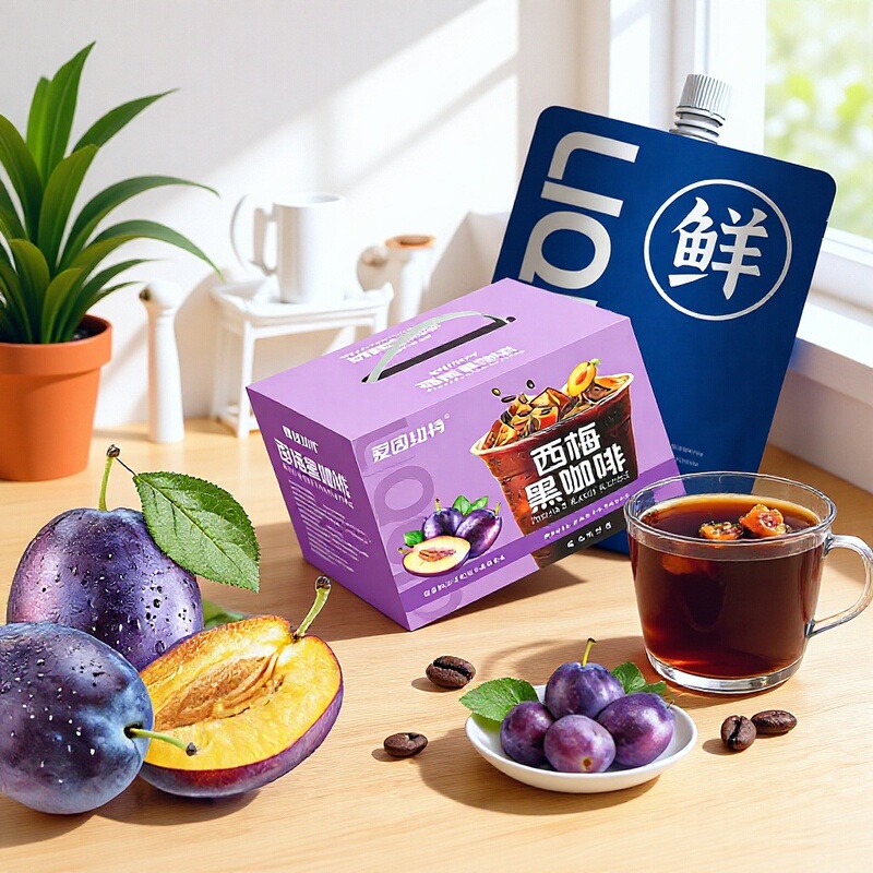 Prune Black Coffee Solid Drink, Ready-To-Ship, Portable Pouches, Direct from Manufacturer, Instant