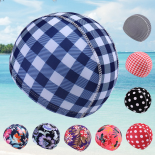 Factory direct polyester cloth swimming cap high stretch adult universal solid color color independent packaging cardboard swimming cap