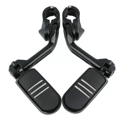 Harley-Davidson Compatible Dual Light Touring Model Street Cruiser with Modified Guard Bars, Footrests, and Cruise Pegs (Motorcycle pedals) - style-1