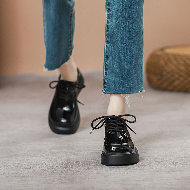 Zapatos Mocasines de Plataforma con Punta Redonda de PU y Caucho para Uso Diario image 3