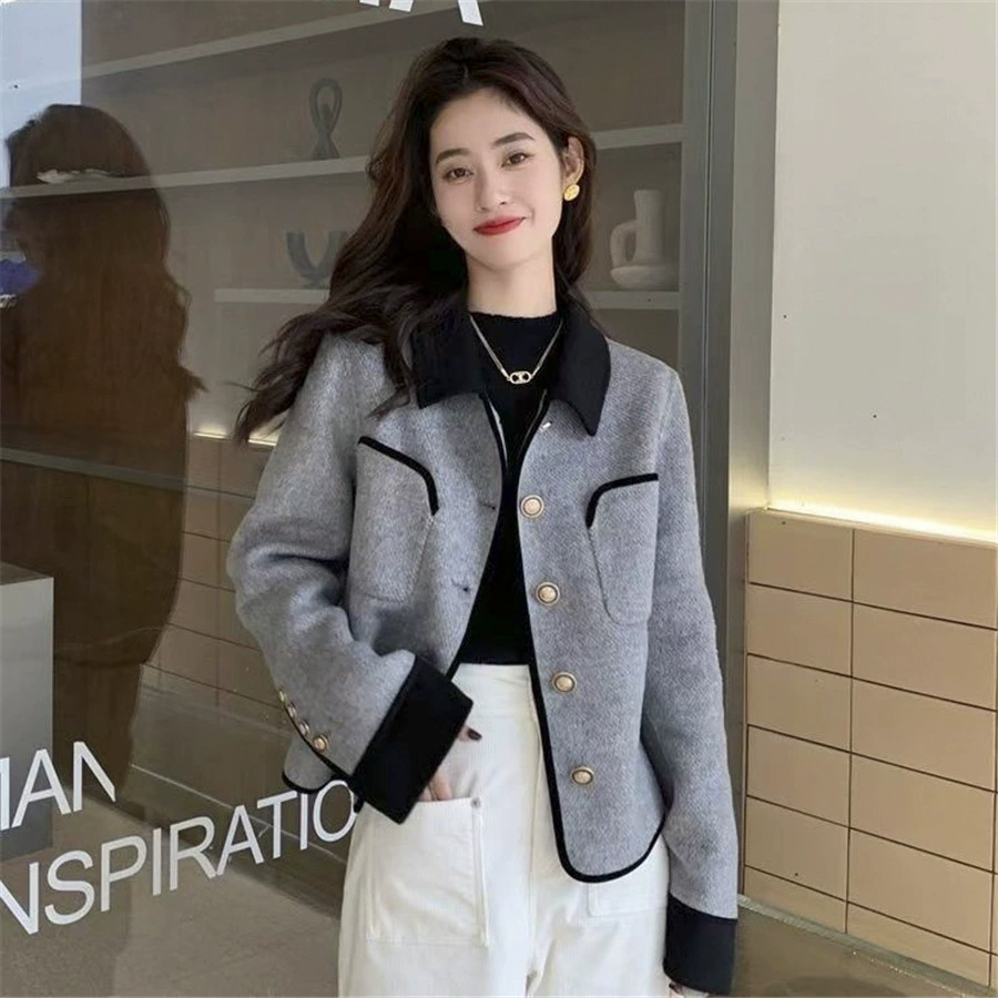 Короткая демисезонная ретро-куртка, дизайн с длинным рукавом, стиль Chanel, тренд сезона