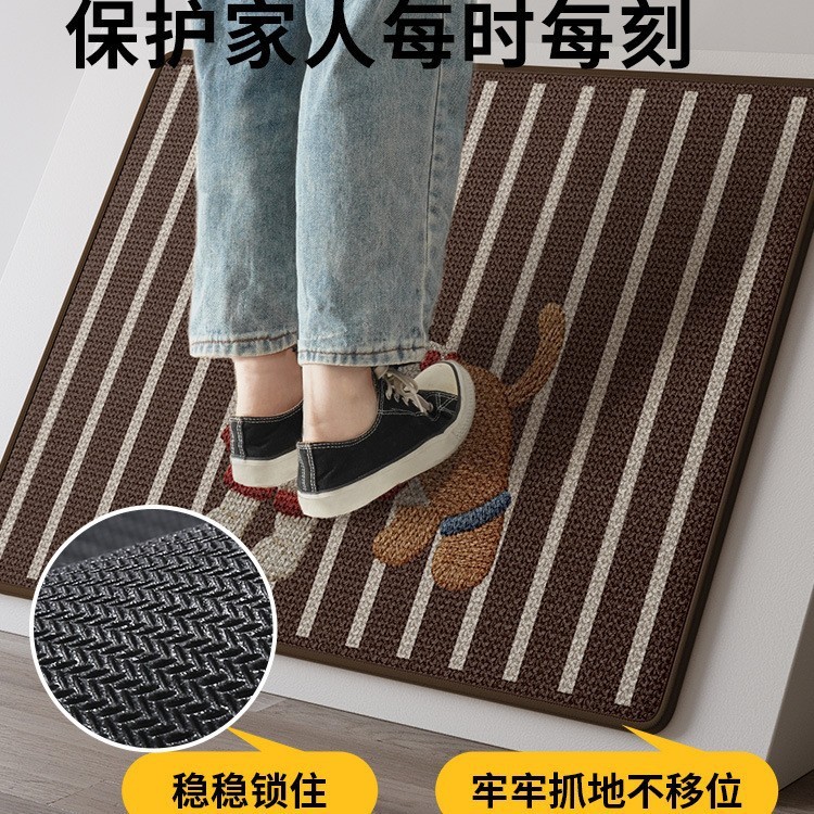 一件代发 爆款卡通萨丽麻动物亚麻地垫家用浴室卫生间防滑地毯|undefined