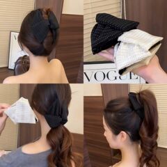 法式高级感波点三角抓夹女饱满后脑勺发夹半扎发鲨鱼夹子头饰发卡
