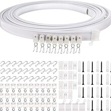 跨境零售 5/6米窗帘轨道弯轨 可弯曲弧形窗帘静音滑道 含配件