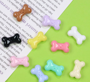 Mini Small Smiley Face Bone Glossy Resin Accessories Cream Glue DIY Mobile Phone Case Hair Accessories Refrigerator Magnet Material Batch